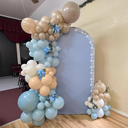 Dusty Blue Neutral Balloons, 12Inch Retro Blue Boho Apricot Latex Balloons - Image 7