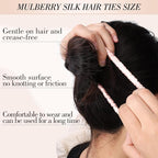 5 Pcs Mulberry Silk Hair Ties, Silk Hair Scrunchies Pink Valentines Day Gifts for Women Girls