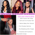 20 Inch Straight Lace Front Wigs Human Hair 13x6 Lace Frontal Wigs for Women 180 Density HD Glueless Lace Front Wigs Pre Plucked with Baby Hair Natural Black Color