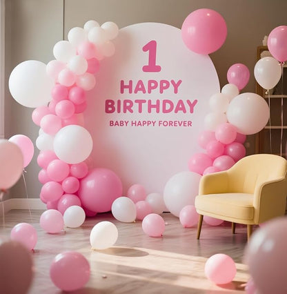 Pink Balloons 145pcs Different Sizes 5in 10in 12in 18in Pink Round Latex - Image 5