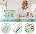 Personalized Gifts Monogrammed Birthday Gifts for Women, Bridesmaid Bachelorette Party Christmas Initial 20 oz Tumbler, Makeup Bag Cup Ballpoint Pens Journal Notebook 6 Set, (Aesthetic Green Flower H)