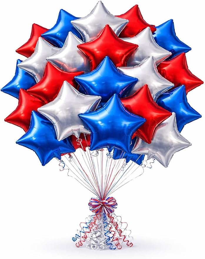 Dream Decor Patriotic Star Balloons 30 Pack – 18 Inch Red, Memorial Day by DREAMDECOR