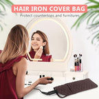 Heat Resistant Hair Tools Organizer Bag Portable Travel Storage Cover Pouch for Hair Straighteners, Curling Irons, Flat Irons and Hot Styling Tools(13.8" x 5.5")