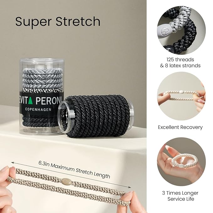 EVITA PERONI 12 Pcs Hair Ties, High Elastic Ponytail Holders, Hair Ties No Damage for Thick Curly Hair Women Men (Sunset Glow)