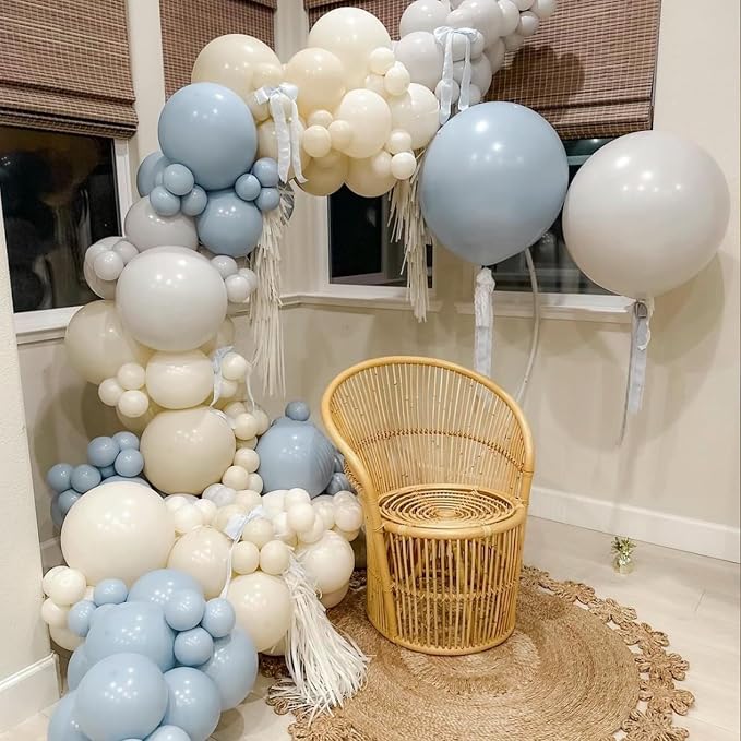 Sand White Balloons 12 inch, Cream Beige Latex Balloons 50pcs Party Balloon - Image 7