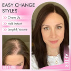 Isaic Hair Toppers for Women with Thinning Hair, 24 Inch Synthetic Clip in Topper Hair Extensions with Adjustable Band, Layered Wiglet Adds Volume and Natural Coverage (Dark Brown)