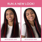 WENNALIFE Red Clip in Hair Extensions Real Human Hair 35g 6pcs 24 Inch Colored Hair Extensions for Kids Women Colorful Hair Pieces Pop-up Style Straight Extensiones De Cabello Humano Con Clip