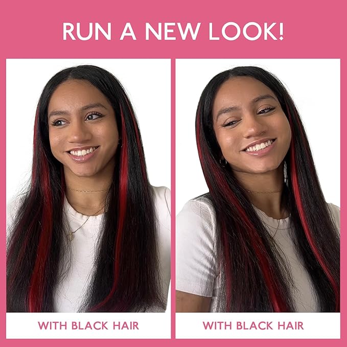 WENNALIFE Red Clip in Hair Extensions Real Human Hair 35g 6pcs 18 Inch Colored Hair Extensions for Kids Women Colorful Hair Pieces Pop-up Style Straight Extensiones De Cabello Humano Con Clip