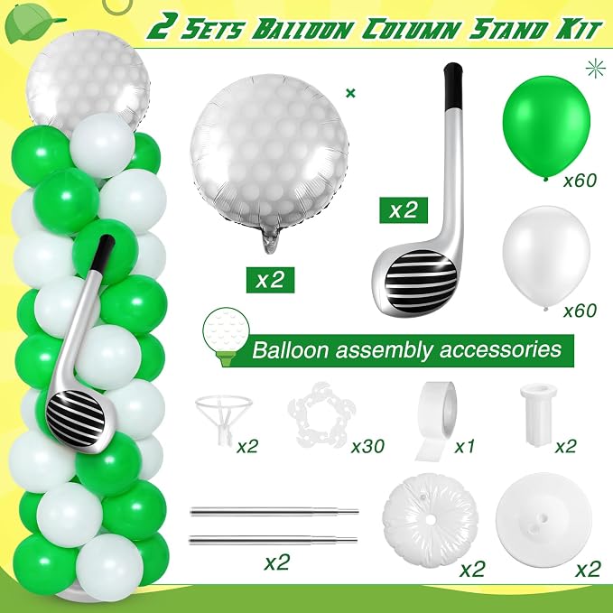 Soulchen 2 Set Golf Hole in One Balloon Column Stand Kit - Image 2