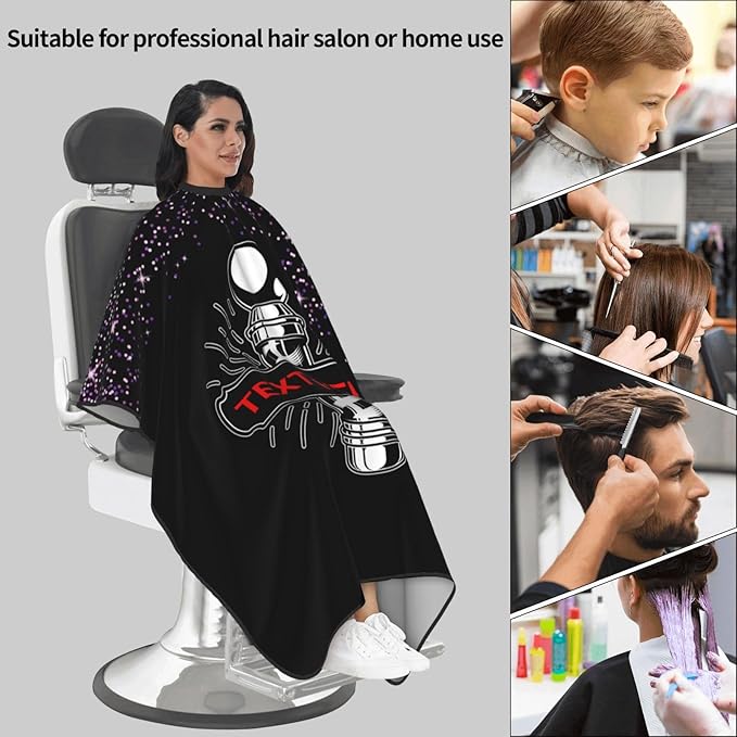 Custom Barber Cape for Men Personalized Professional Hair Cutting Cape with Text for Home Salon Barbershop
