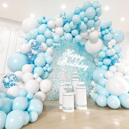 Blue and White Balloons Garland Arch Kit by Unknown