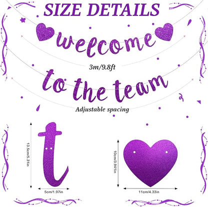 Welcome to the Team Banner Pre-Strung No DIY, Glitter New Employee Welcome - Image 2