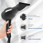 Hair Dryer, Professional Ionic Blow Dryer with Diffuser for Curly Hair,2400W Powerful Fast Drying Hairdryer Blowdryer for Women Men Home Salon Hair Styling,Constant Temp Low Noise