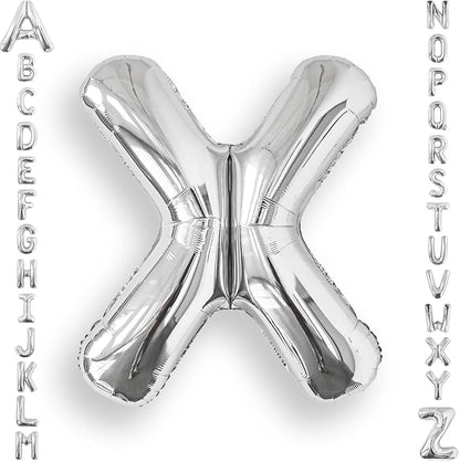 AULE 40 Inch Silver X Balloon Letter Foil A-Z Birthday Big Alphabet | Birthday by AULE