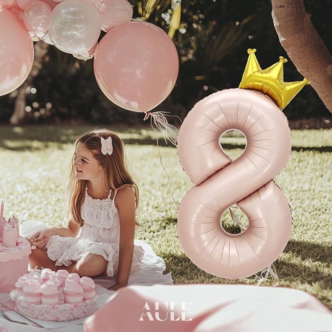 AULE 40 Inch Big Pink 8 Balloon Number - Image 4