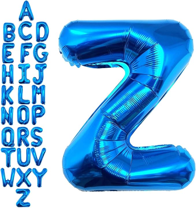 40 Inch Blue Letter Z Balloons, DIY Phrase Foil Alphabet Letter Z Balloons DIY by LHOAVWE