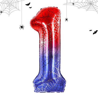 40 Inch Red Blue Number 1 Balloon by Vuzvuv
