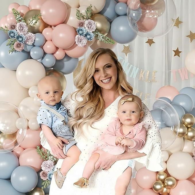 Gender Reveal Pink Blue Balloon Arch Kit Baby Shower Decorations | 126Pcs Pink - Image 3