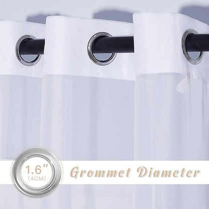 NICETOWN White Sheer Curtains for Bedroom Windows 84" Length - Image 2