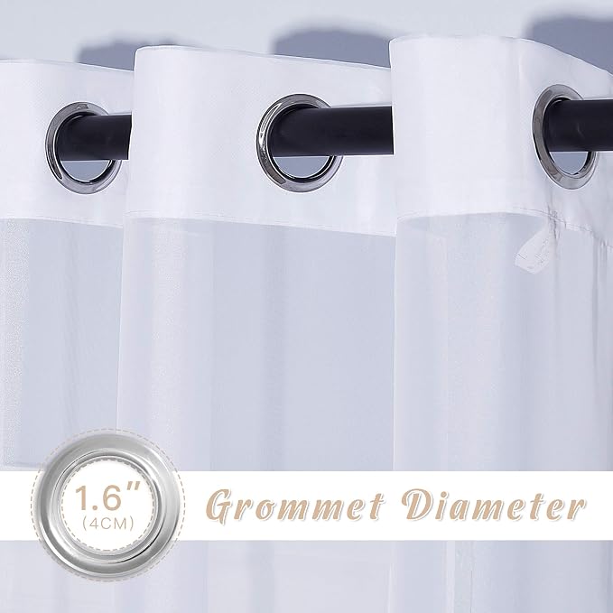 NICETOWN White Sheer Curtains 72 inches Long - Image 2