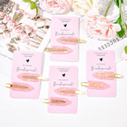 20PCS Bridesmaid Hair Clips - No Bend, Light Pink Hair Clips for Bride, Women & Girls (20Pcs/10Cards)