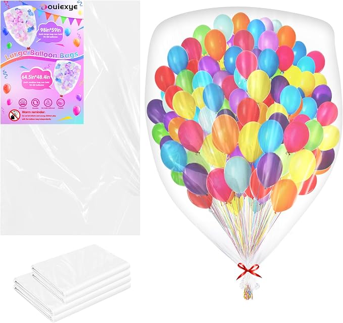 4Pcs Clear Balloon Drop Bag, Thickened Plastic Balloon Storage Bag Include 2Pcs by LooksForwardtoSeeingYou