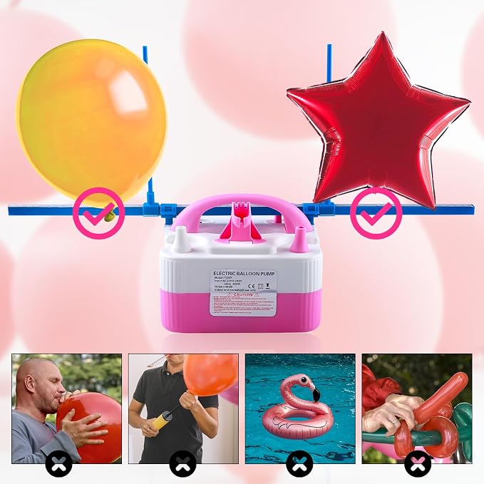 Balloon Pump Electric, 110V 600W Balloon Blower Inflator Dual Nozzle Air Pump - Image 5