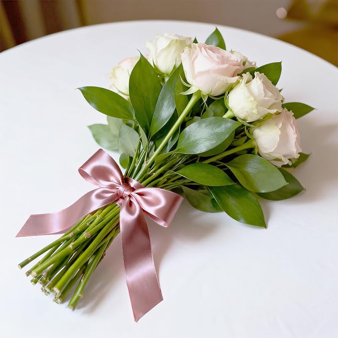 KINGLAKE Dusty Pink Satin Ribbon - Image 6