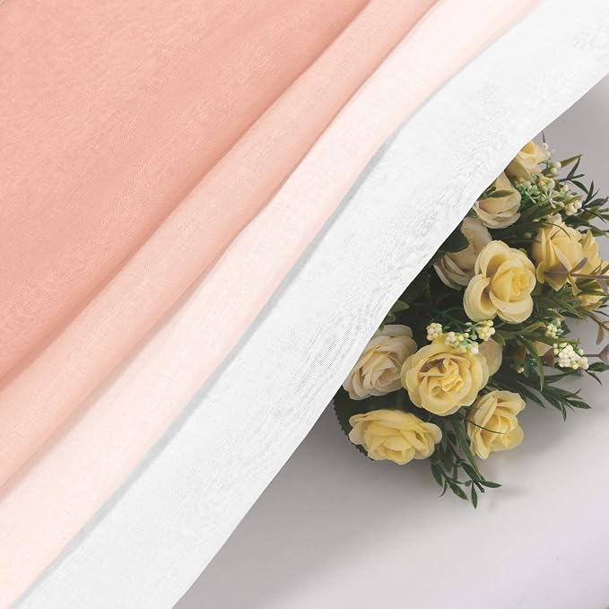 DWCN Faux Linen Ombre Sheer Curtains - Image 6