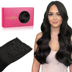 WENNALIFE Clip in Hair Extensions Real Human Hair, 24 Inch 160g 7pcs Natural Black Remy Hair Straight Natural Extensiones De Cabello Humano Con Clip Ins