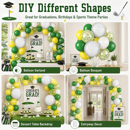 Golf Balloons, 12 Inch Green and Yellow Balloons - Image 7