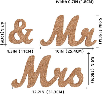 VIOPVERY Wooden Mr & Mrs Wedding Sign - Image 2