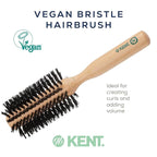 Kent V03 Vegan Boar Bristle Hair Brush, Eco Friendly Round Brush for Blow Outs and Creating Curls, Adding Volume and Root Lift (60mm)