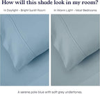 California Design Den King Size Pillowcase Set - 400 Thread Count, 100% Cotton Sateen, Set of 2 Pillow Covers, Soft and Breathable - Sky Blue