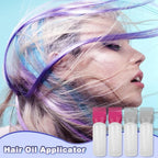 4 Pack Root Comb Applicator Bottle, Hair Oil Applicator, Oil Comb Applicator Bottle for Hair Dye Shampoos Hair Salons (Red+Grey)