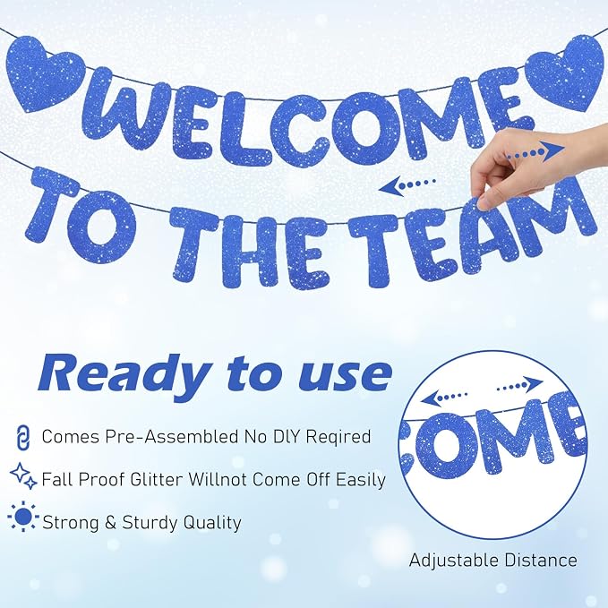 Welcome To The Team Banner, Glitter Welcome To The Team Banner, Welcome-Banner - Image 3