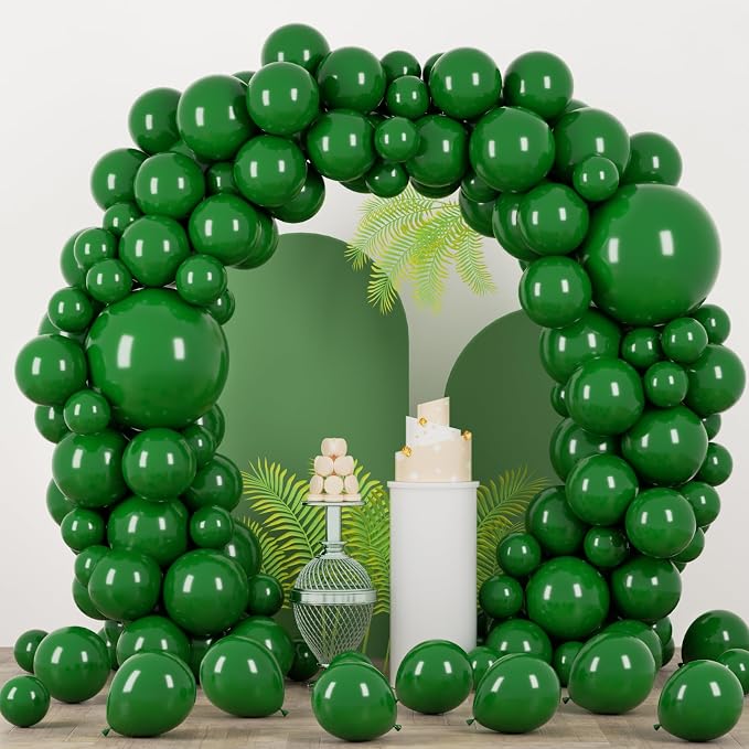 Voircoloria 90pcs Dark Green Balloons Garland Arch Kit, 18 12 10 5 Inch | by Voircoloria