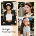 Headbands for Women, Wide Elastic Head Bands, Non-Slip Thick Hair Bands, Sports Stretchy Sweat Bands, Large Knotted Soft Headband for Washing Face, Makeup, Workout, Spa, Running, Fashion, 6-Pack