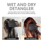 Detangling Brush, Dry and Wet Vented Detangler Hair Brush for Women and Men, Professional Paddle Curved Styling Hairbrush for Straight/Curly/Thick/Long/Wavy/Damaged Hair, Black