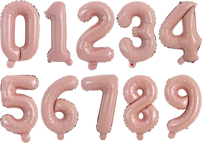 TONIFUL Number Balloon 16 Inch 10Pcs Light Pink 0-9 Birthday Number Ballons | by TONIFUL