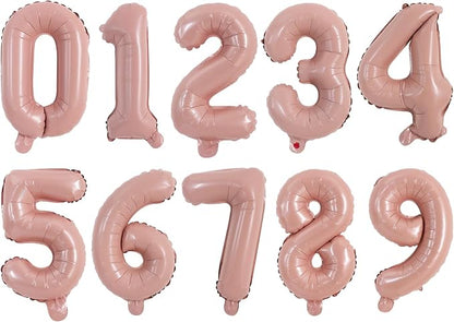 TONIFUL Number Balloon 16 Inch 10Pcs Light Pink 0-9 Birthday Number Ballons | by TONIFUL