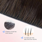 DOORES Hair Extensions Real Human Clip in 20 inch 120g 7pcs Invisi Edge, Seamless Clip in Hair Extensions Invisible Clipins Virgin Injected Skin Weft, 2 Dark Brown