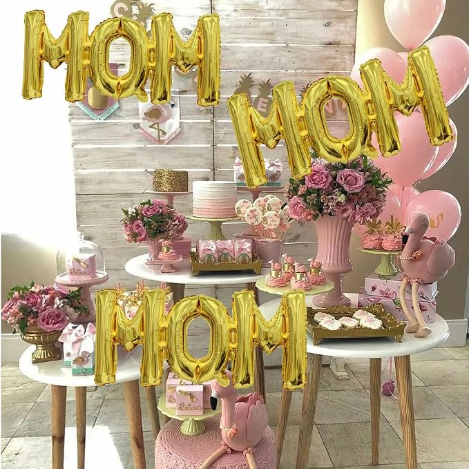 Letter Balloons Golden Mom Balloons Mother's Day Balloon Conjoined Mom Foil - Image 3