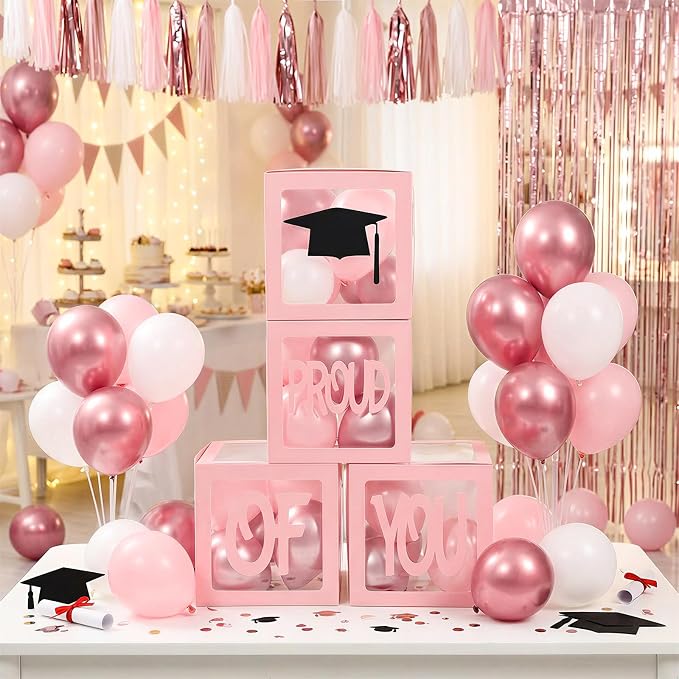 Graduation Decorations 2026, PROUD OF YOU, Class of 2026 and 130pcs Light Pink - Image 6