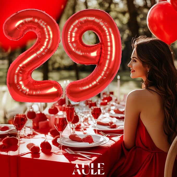 AULE 40 Inch Red 29 Balloon Number Foil 0-9 Birthday Big Numbers | Birthday - Image 3
