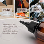 Tekson Hair Color Applicator Bottles, 5 Pack Refillable Squeeze Bottle, Empty Plastic Twist Top Cap Bottles (3.4 OZ, Amber)