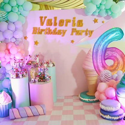 Rainbow Number 6 Balloon, 40 Inch Large Number Foil Mylar Balloons - Image 6