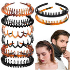 LAPOHI 8 PCS Non Slip Fashion Plastic Headbands with Teeth Skinny Hair Band Combs Hair Hoop Hair Accessory for Women Men Hair Decorations