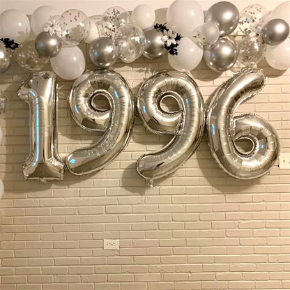 40'' Silver Number 9 Balloons for Women Men, Giant Self Inflating Foil Number - Image 4