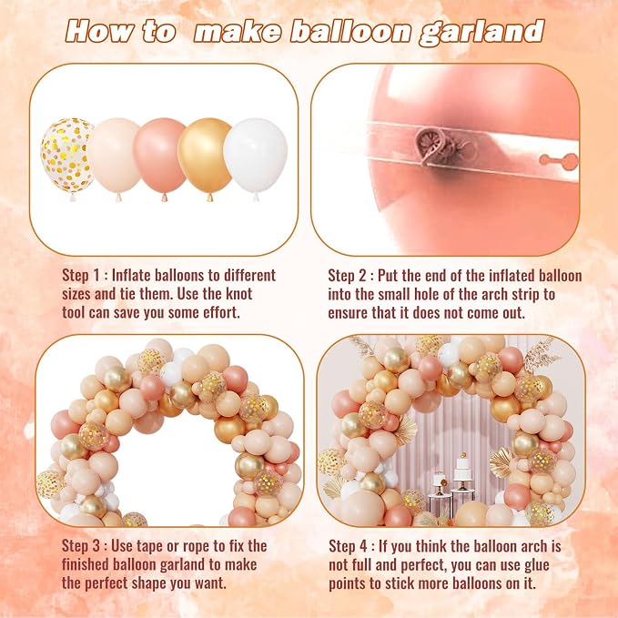 Ouddy Party Blush Balloons Arch Garland Kit 18 12 10 5 Inch | Different Sizes - Image 3